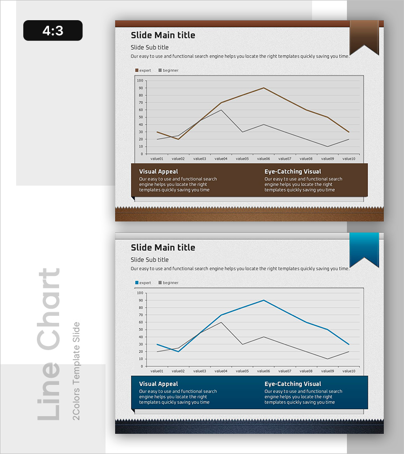 데이터 분석을 위한 선형 그래프 슬라이드 – 전문성과 신뢰성을 한눈에