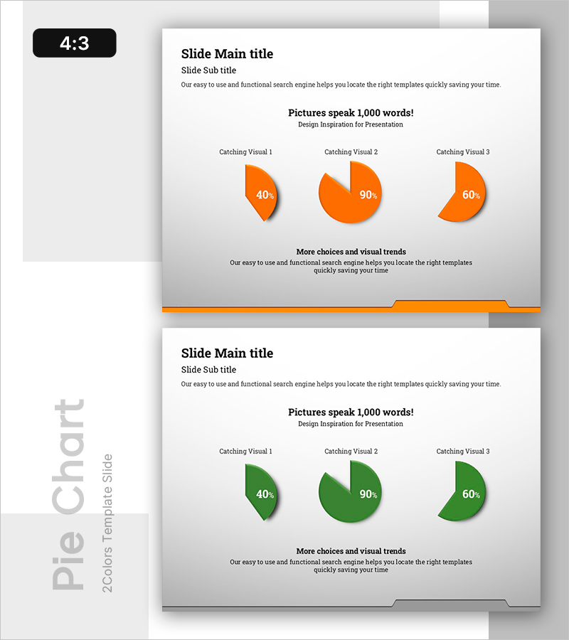주요 지표를 위한 3D 파이 차트 비교 – 시각화로 강력한 데이터 전달