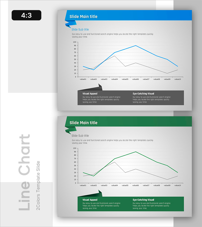 종이접기 꺾은선 그래프 슬라이드 - 사업 성과를 시각화