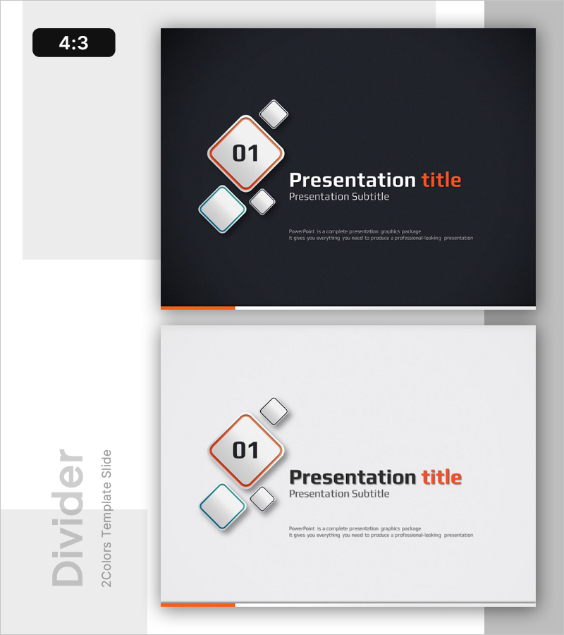 스퀘어 콘셉트 슬라이드 간지 – 깔끔하고 전문적인 표현