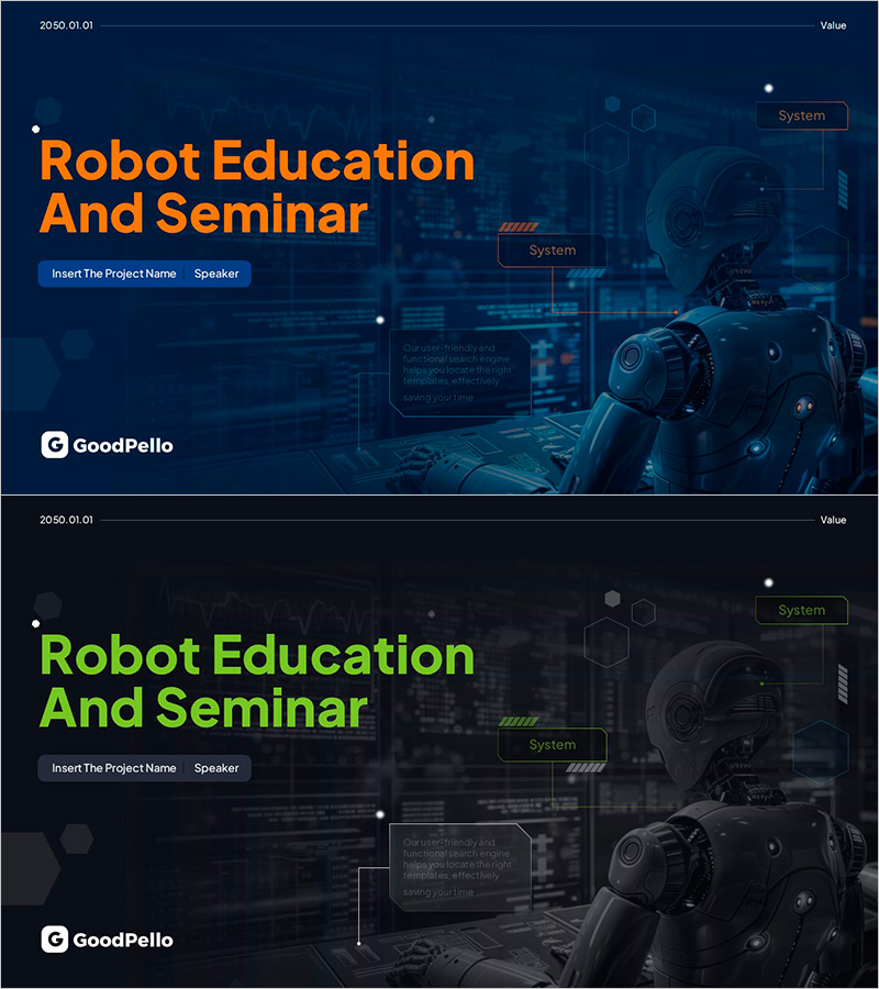 로봇 교육 및 세미나 프레젠테이션 템플릿