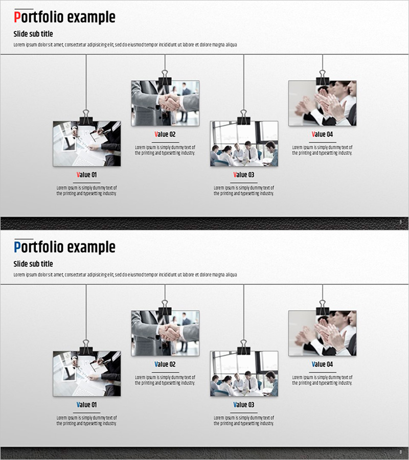 프리미엄 관리 템플릿 포트폴리오 예시