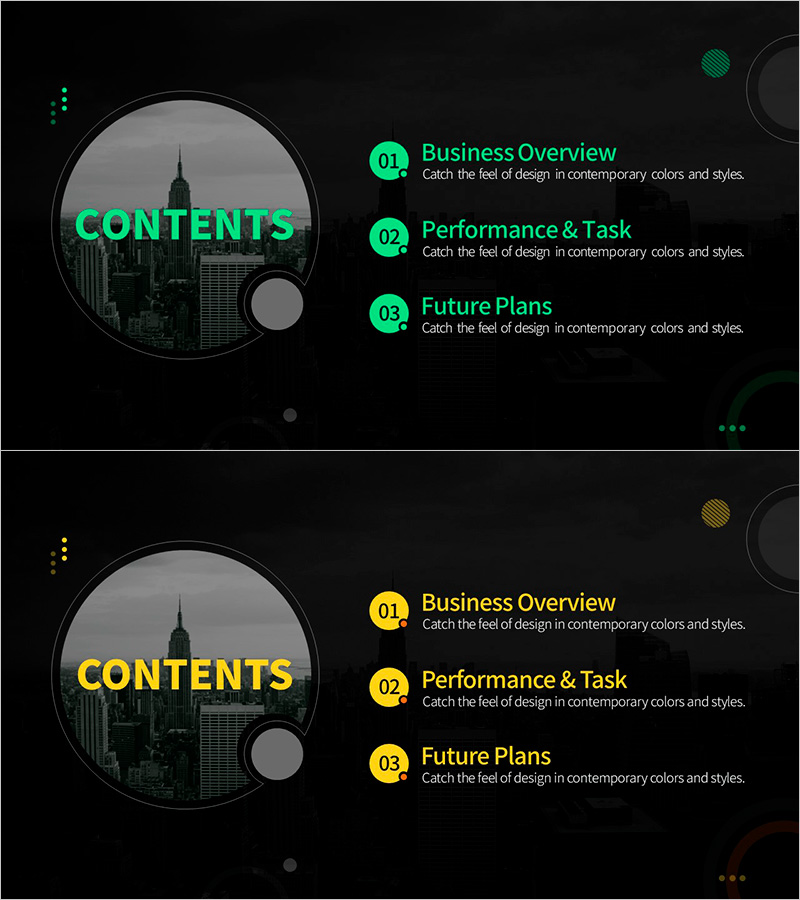 사업보고서 목차 – 현대적인 디자인
