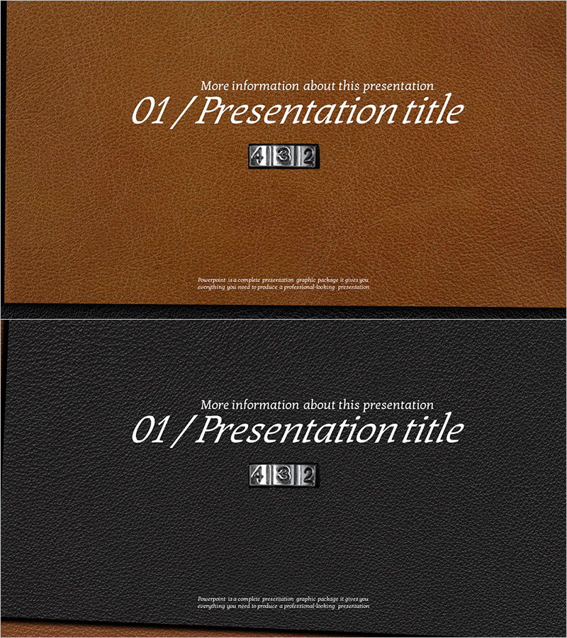 가죽 소재 프레젠테이션 템플릿 – 프리미엄 간지 슬라이드