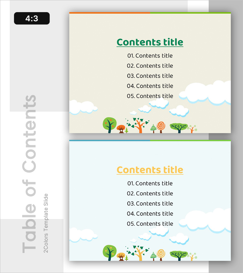 나무 일러스트 교육 템플릿 목차 – 자연을 담은 디자인