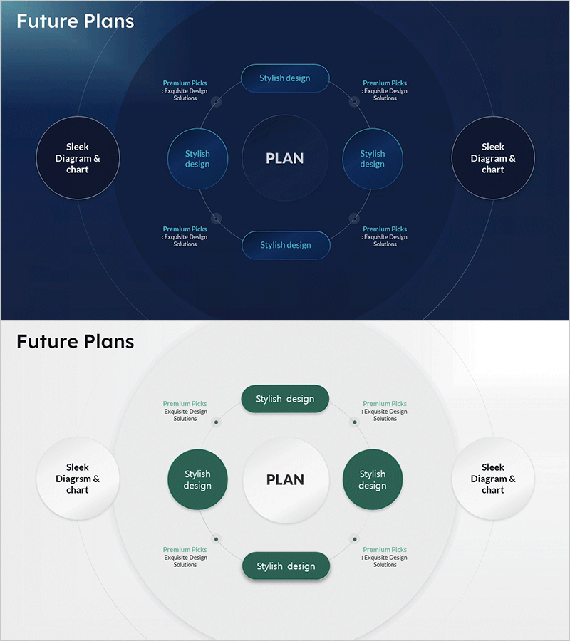 세련된 다이어그램을 활용한 미래 계획 – 스타일리쉬한 디자인