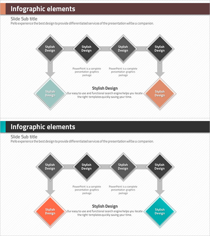 마름모 템플릿 인포그래픽 – 사업 전략 프레젠테이션