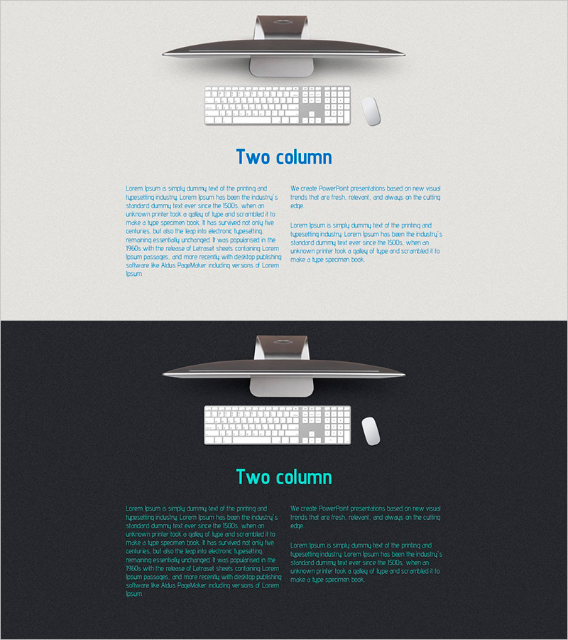 온라인 슬라이드 템플릿 – 효과적인 커뮤니케이션을 위한 두 가지 레이아웃