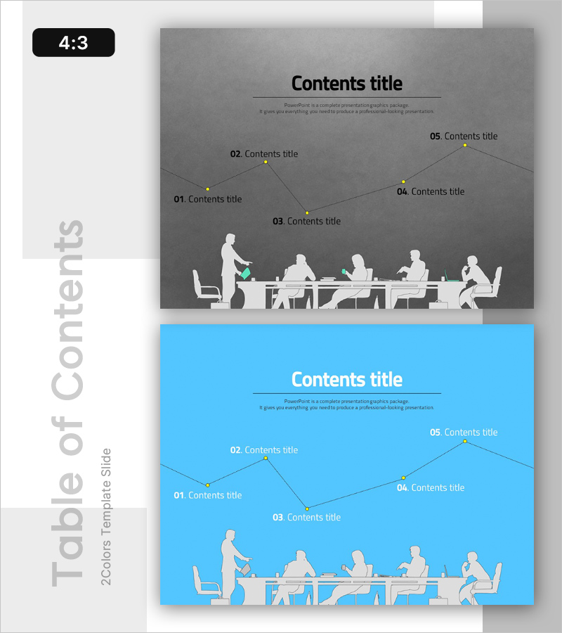 실루엣 일러스트 PPT 연결형 목차 안내