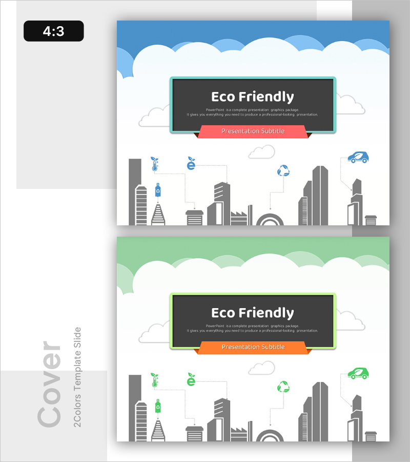 친환경 일러스트 조합으로 비즈니스를 표현한 템플릿 표지