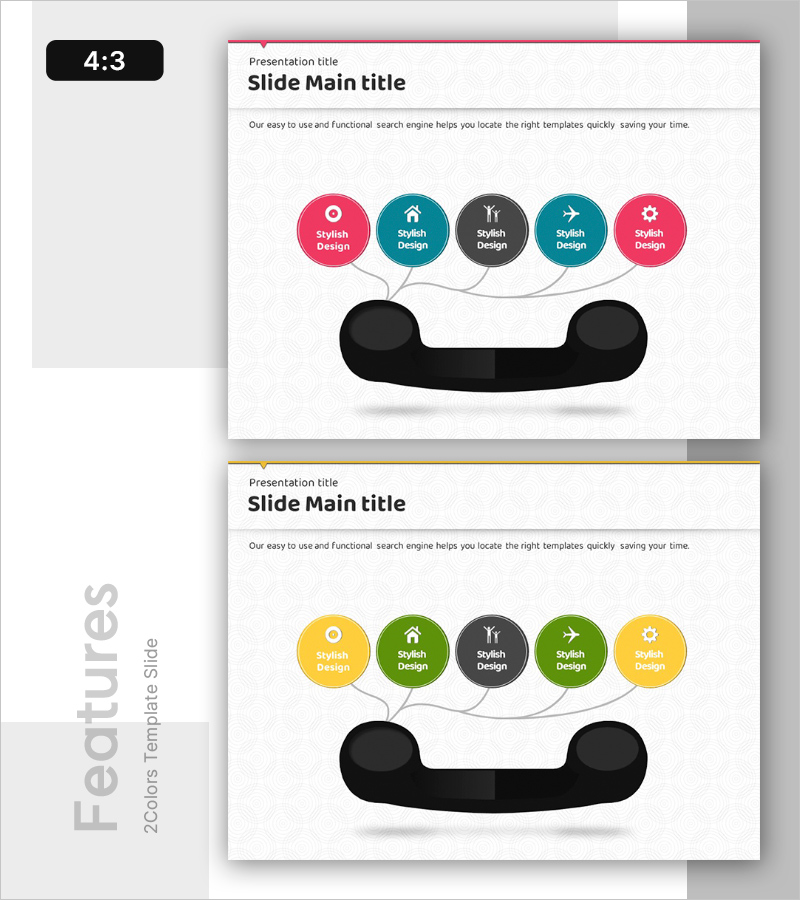 전화기 모양 특성 다이어그램 – 클러스터와 연결