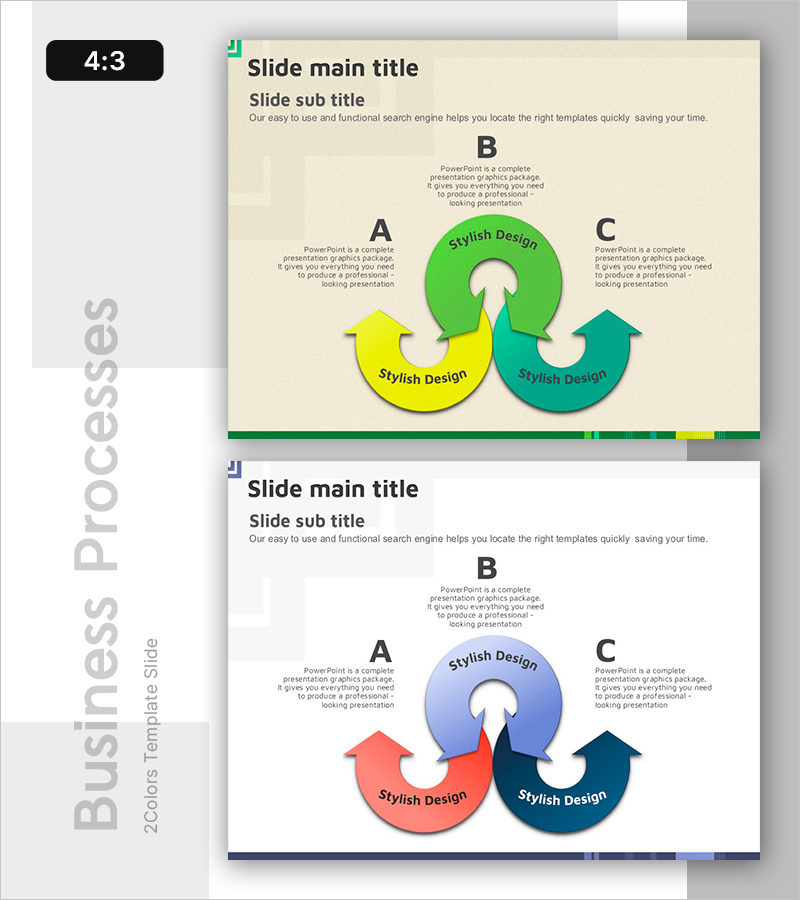 다방향 화살표 효과로 나타낸 ABC 전략