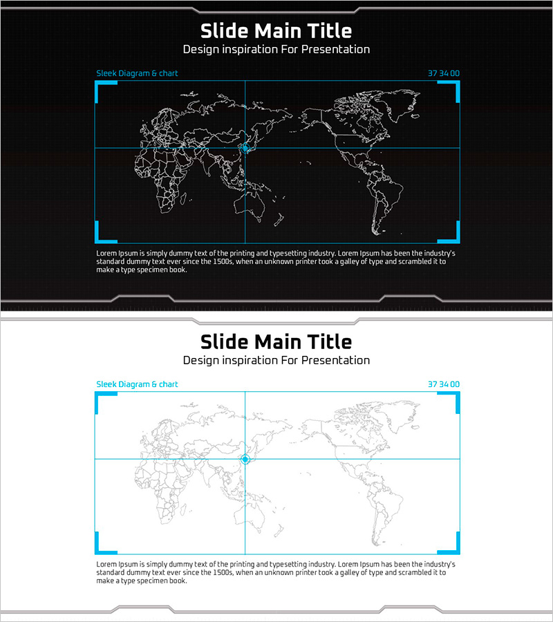 기하학 무늬 와이드 피피티 지도 – 목표 시장 전략