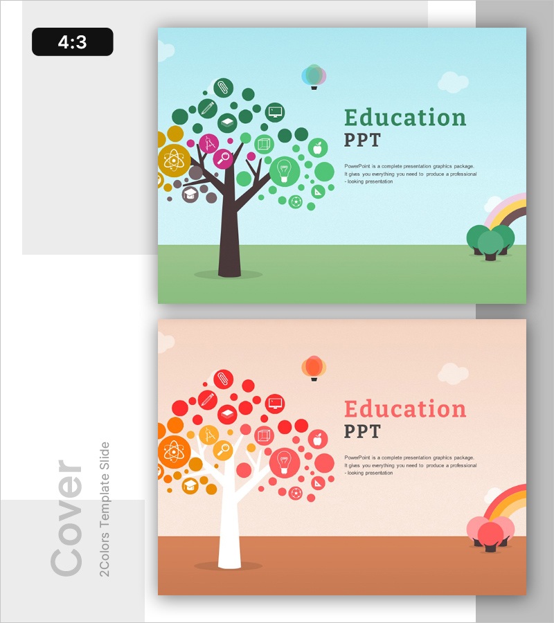 교육용 나무 일러스트 템플릿 표지