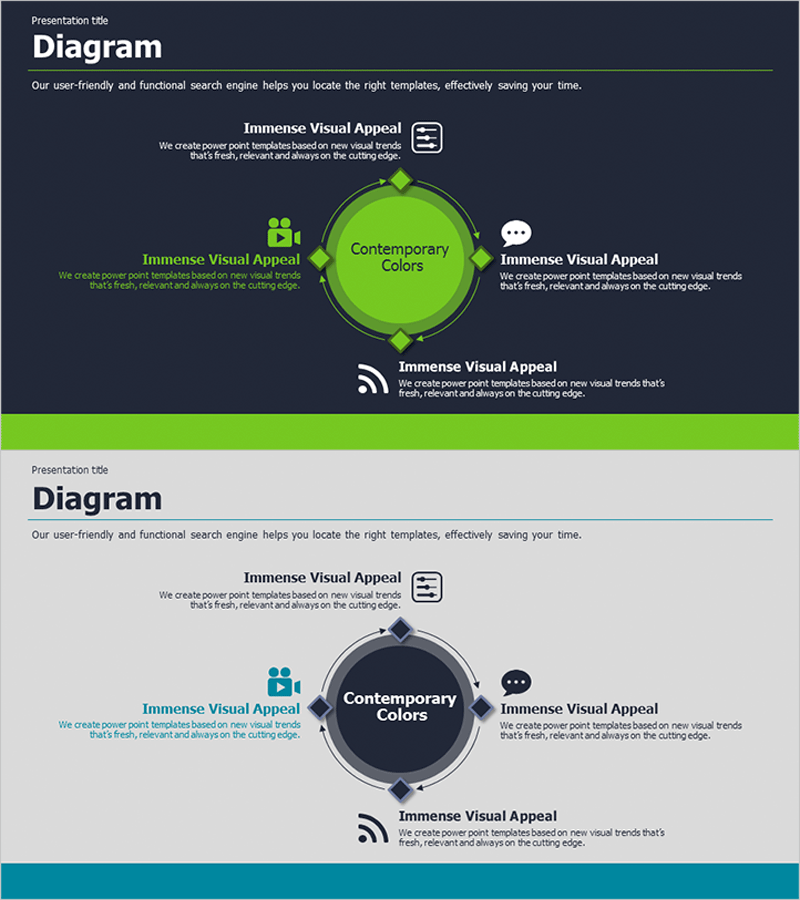 원형 다이어그램을 활용한 어플리케이션 PPT 템플릿