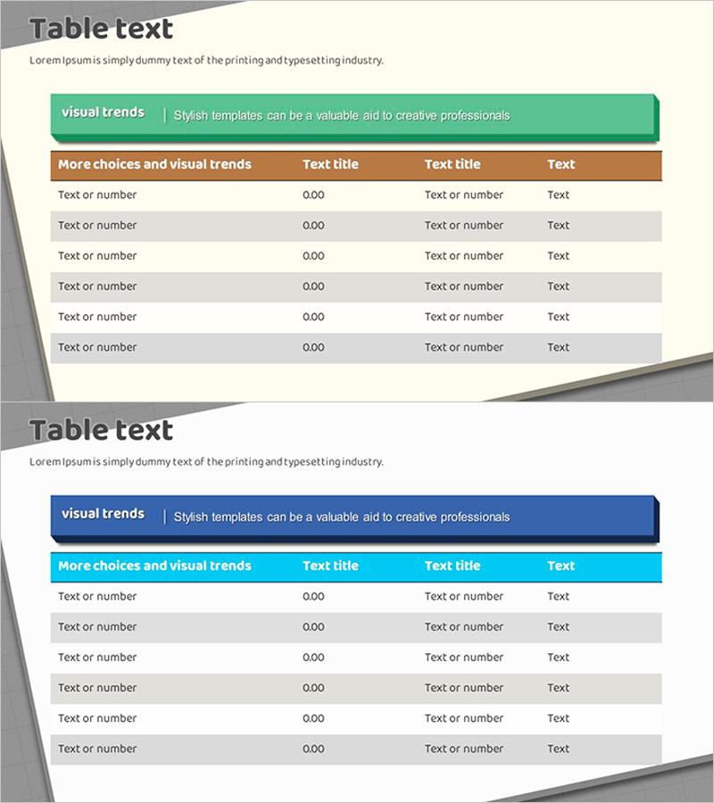 재무 계획을 위한 박스 와이드 테이블 템플릿