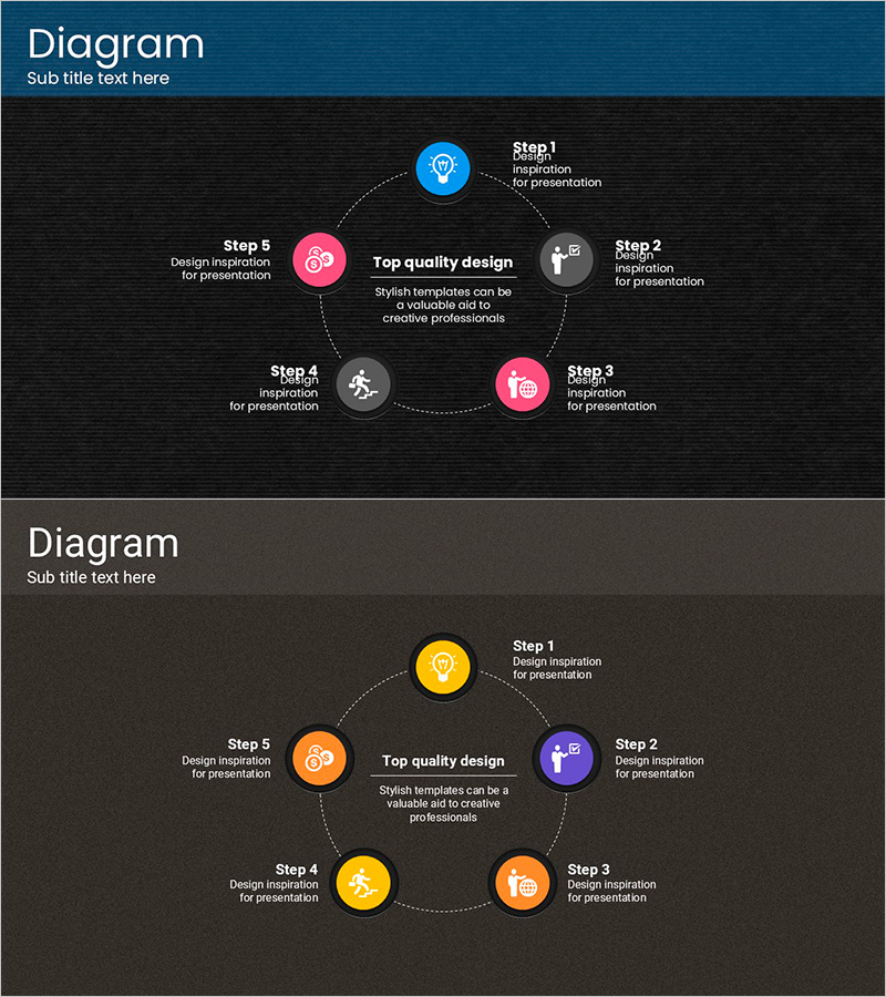 터치 와이드 PPT 다이어그램 – 사업 추진 전략을 시각화