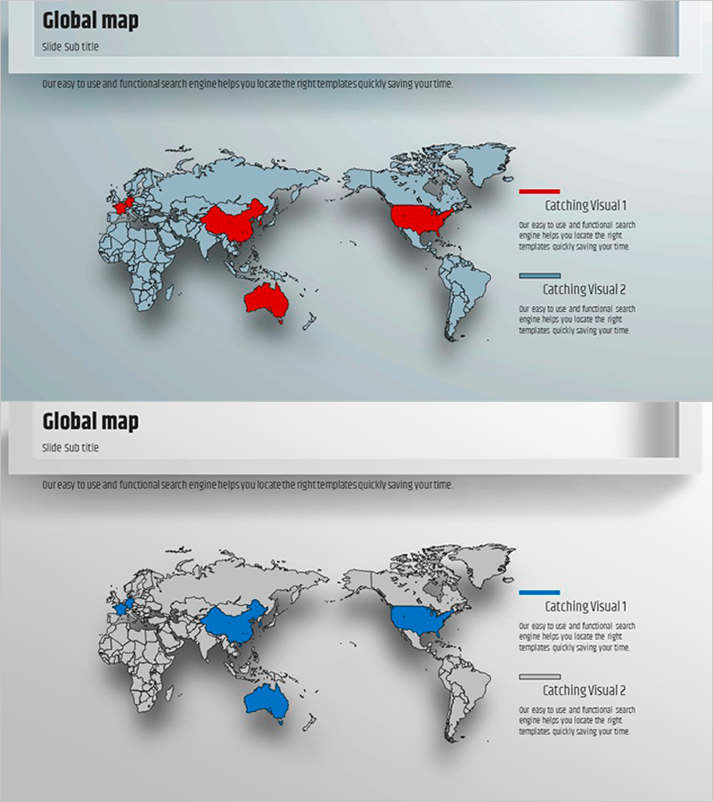 사각형 프레임 템플릿으로 글로벌 맵 효과적으로 표현