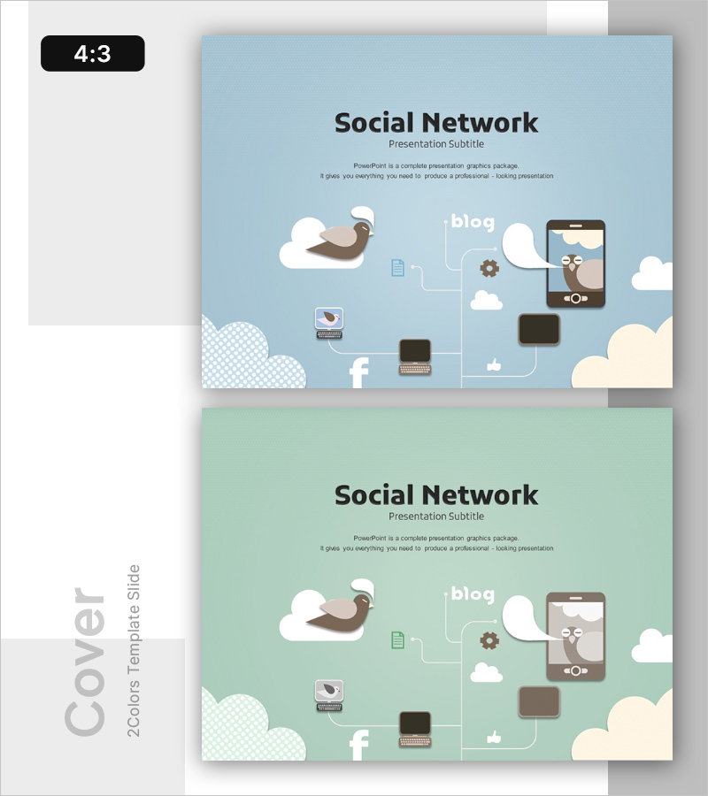 소셜 네트워크 플랫폼 템플릿 표지