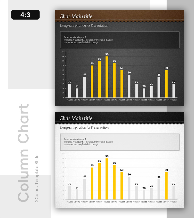 옐로우 세로 막대 그래프 – 매출 성장 시각화