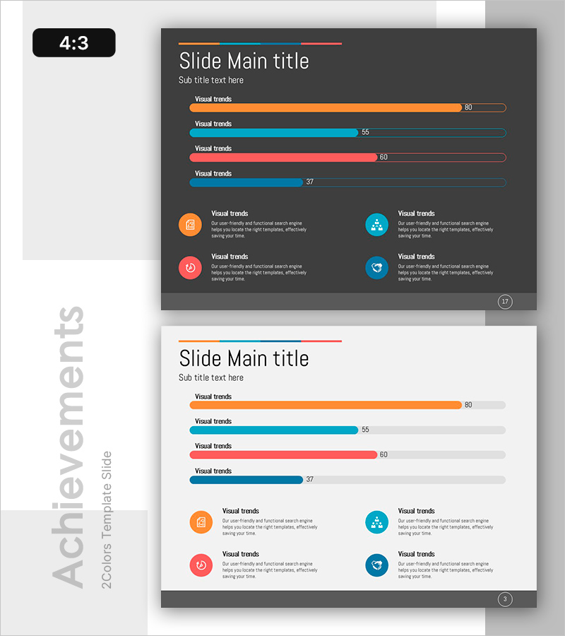 비즈니스 데이터 개요 슬라이드 - 성과 시각화