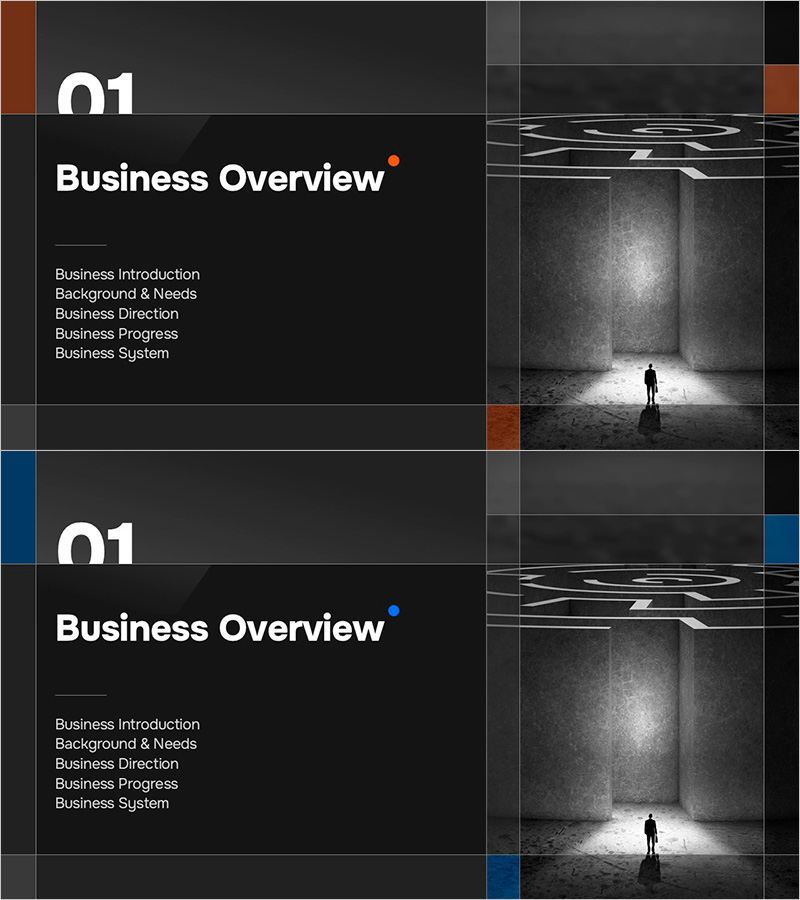 모던 그리드 사업보고서 템플릿 간지