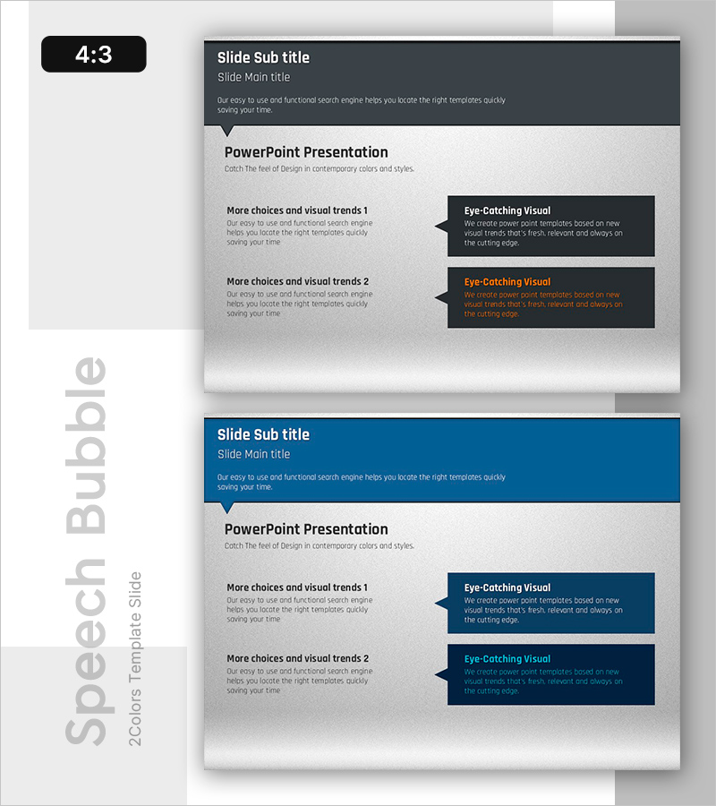 메시지 전략을 강조한 텍스트 박스 슬라이드