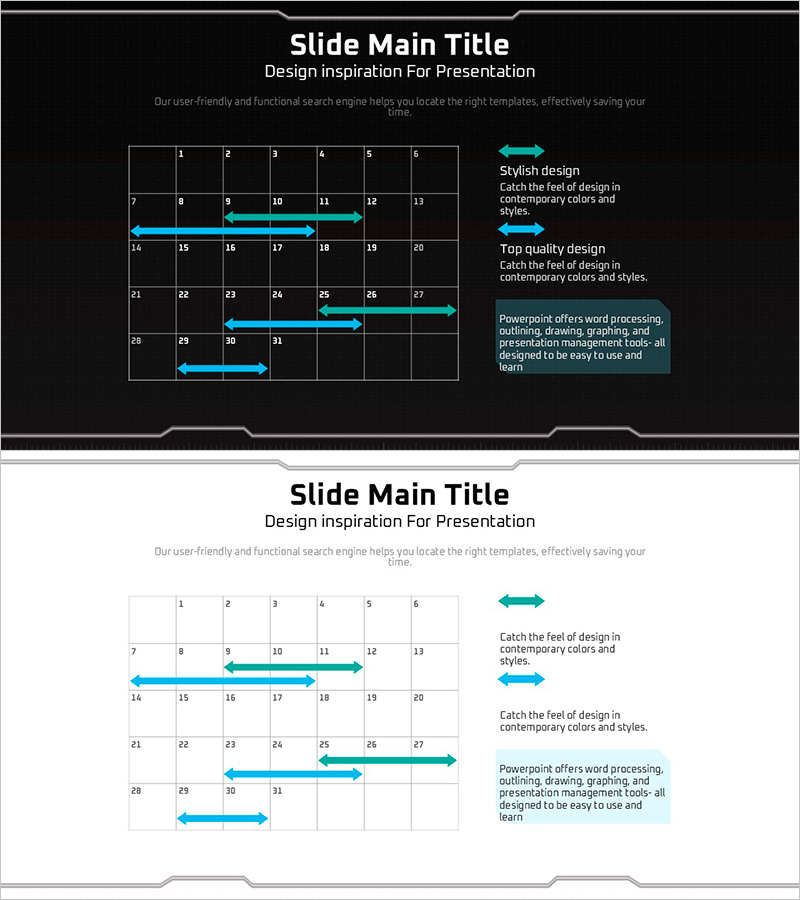 기하학 무늬 와이드 PPT 일정표 – 사업 관리의 필수템