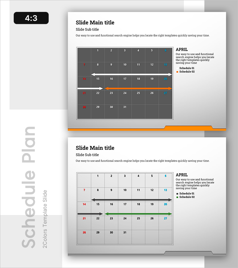 스케줄 관리에 최적화된 직관적인 슬라이드 템플릿