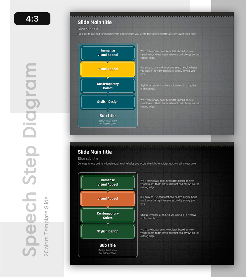 비주얼 요소를 강조한 슬라이드 템플릿 – 디자인 영감 포함