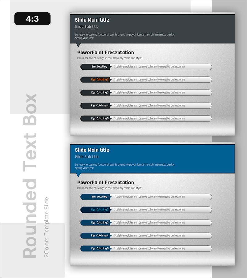 스피치 콘셉트: 항목 다이어그램 슬라이드 템플릿 – 비즈니스 전략 발표