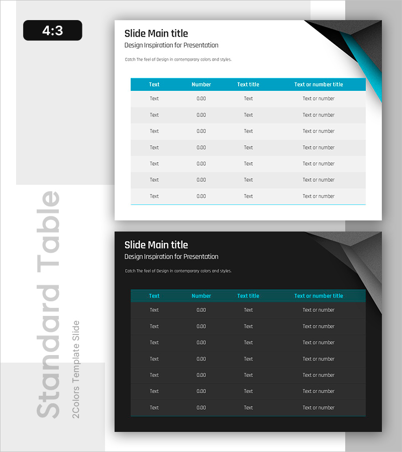 청록색 기본 테이블 슬라이드 – 재무 성과를 강조하는 다이어그램