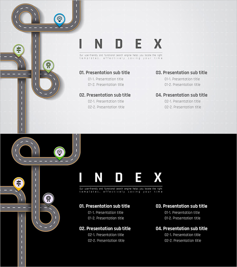로드 템플릿 목차 – 프레젠테이션의 구조를 한눈에