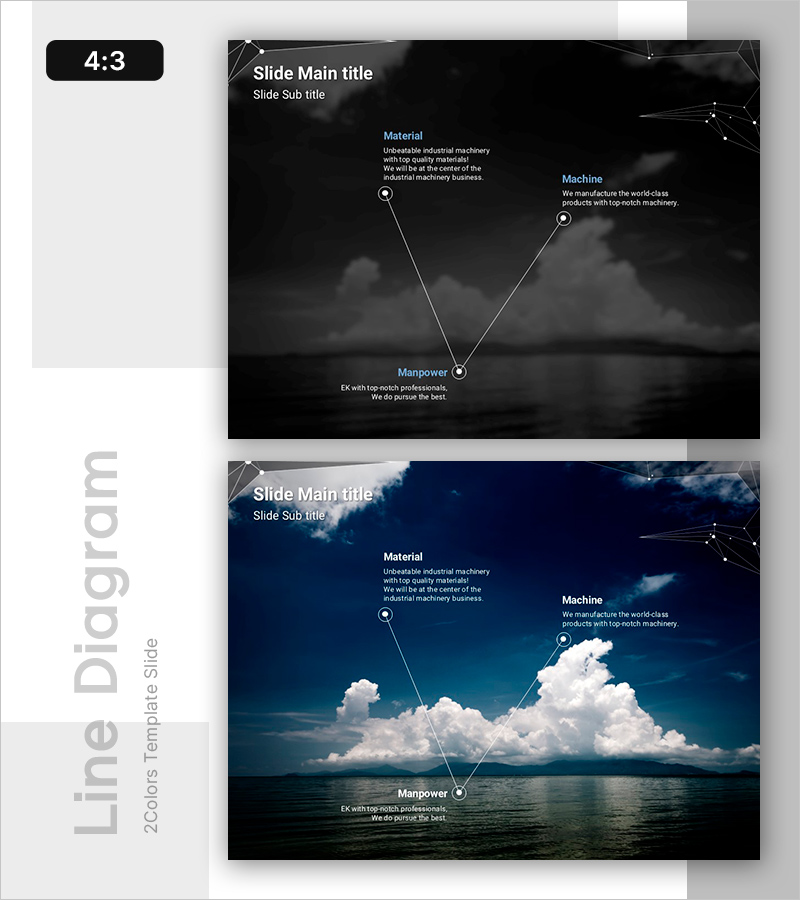연결된 3가지 요소를 조화롭게 표현한 슬라이드