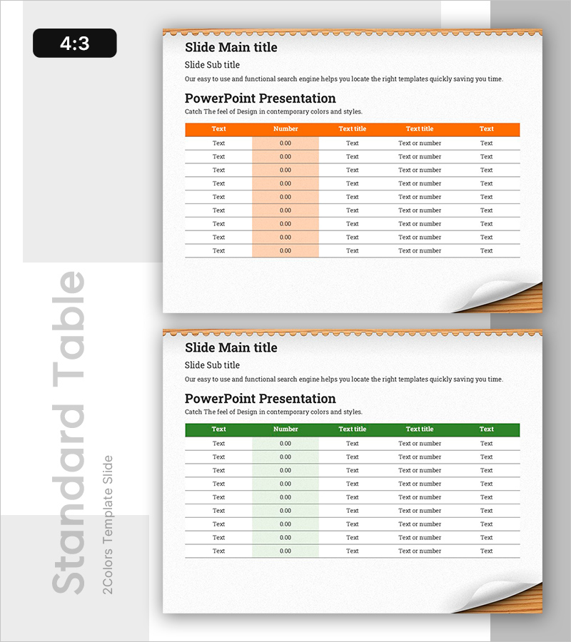수익성 높은 현금흐름표에 효과적인 노트 템플릿 테이블