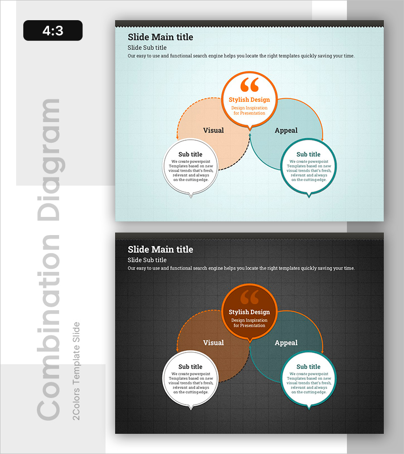 상반된 피드백을 시각화한 다이어그램 템플릿
