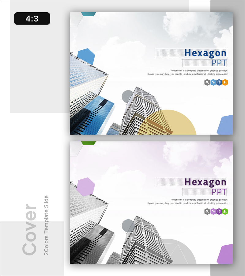 균형과 구조의 육각형 비즈니스 표지