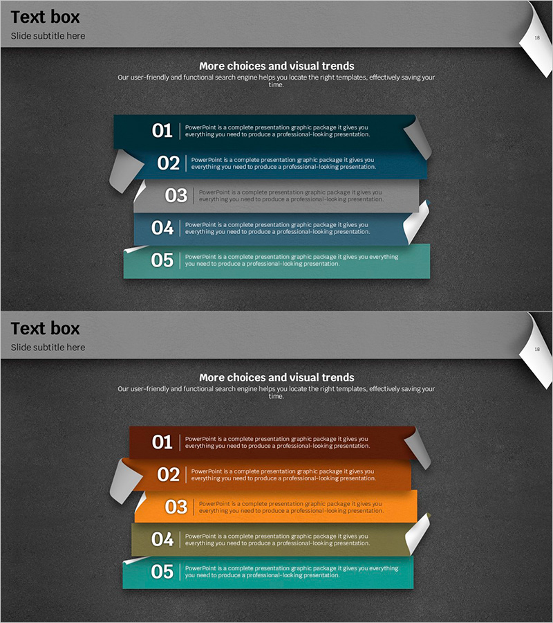 레인보우 페이퍼 템플릿 텍스트 박스
