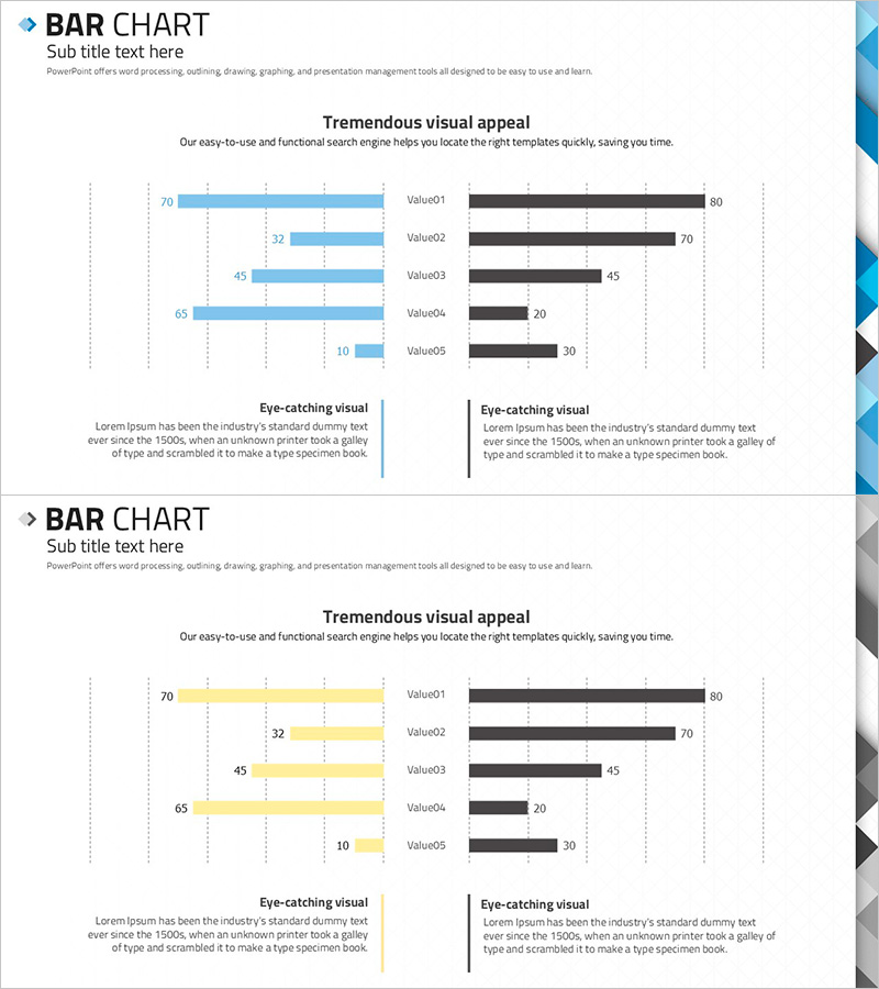 추상패턴 템플릿 바 차트 – 시장 및 재무 분석