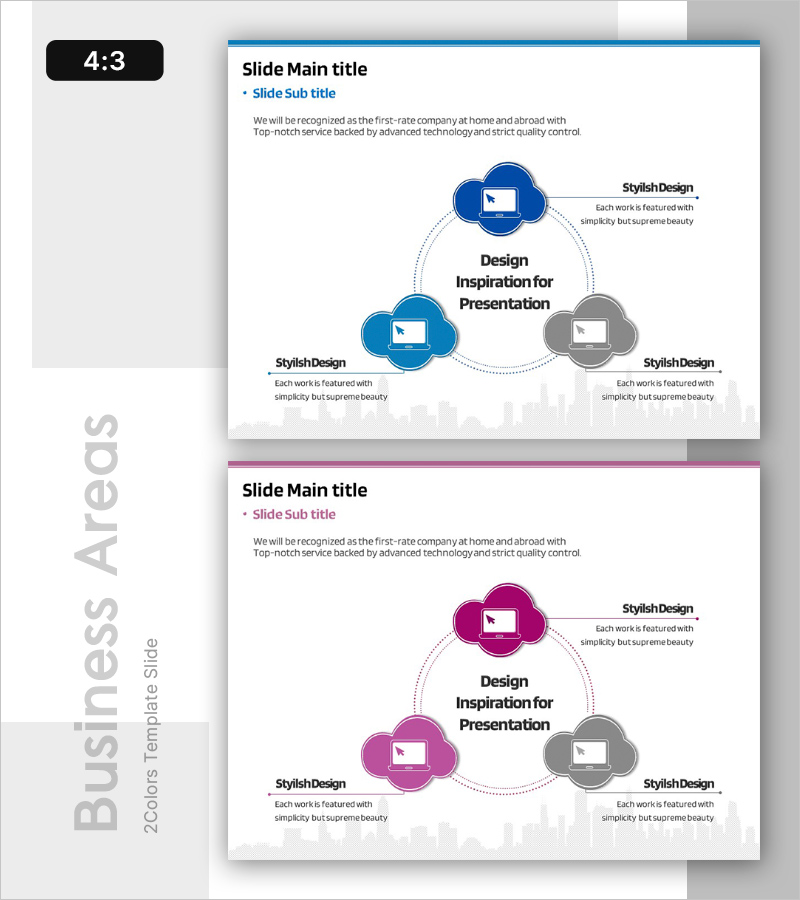 클라우드 모양 영역 다이어그램으로 사업 영역 설명하기