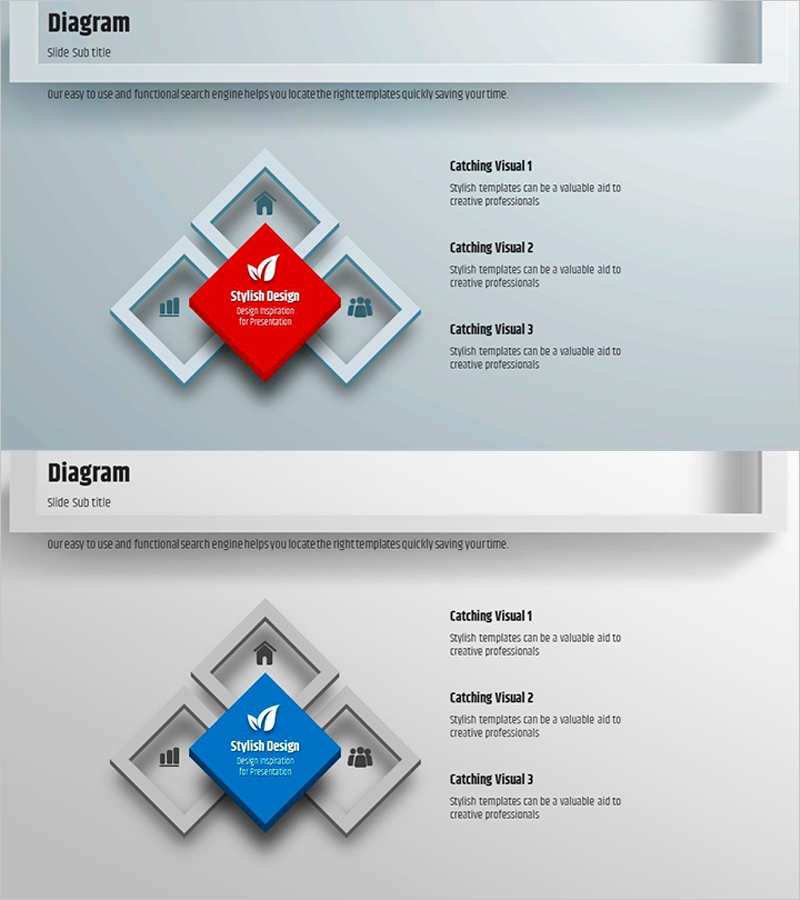 사각형 프레임 템플릿으로 사업 영역 소개 – 혁신과 디자인