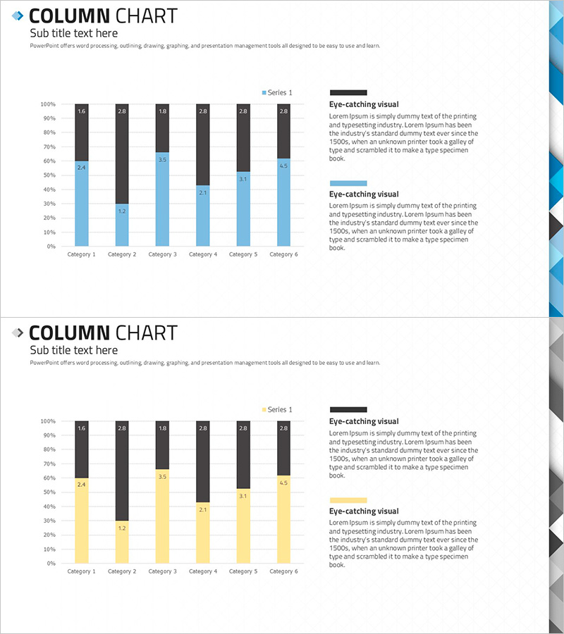 추상패턴 템플릿 칼럼 차트 - 시장 및 경쟁사 분석