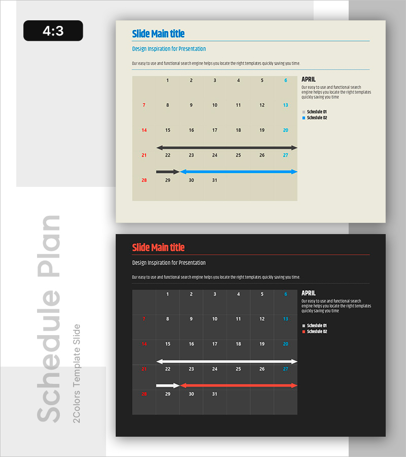 일정 관리 슬라이드 – 실용적 디자인
