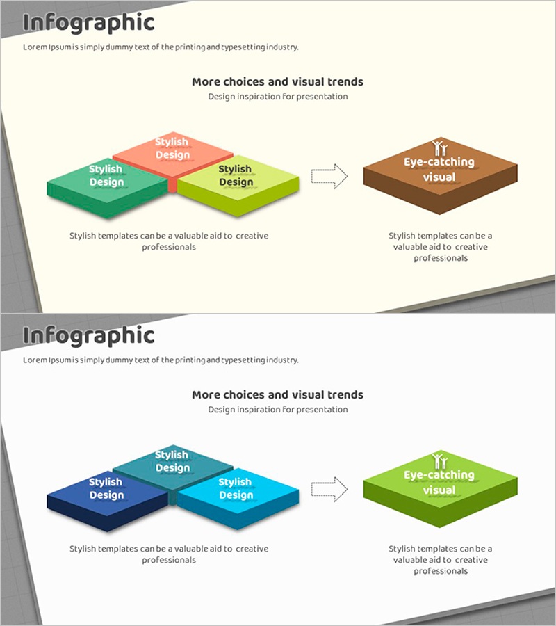 박스 와이드 템플릿 – 입체 인포그래픽 디자인