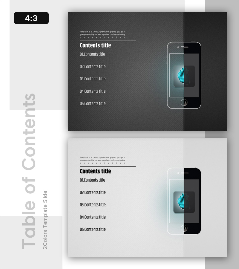 스마트폰 PPT 템플릿 목차 – 현대적이고 깔끔한 디자인