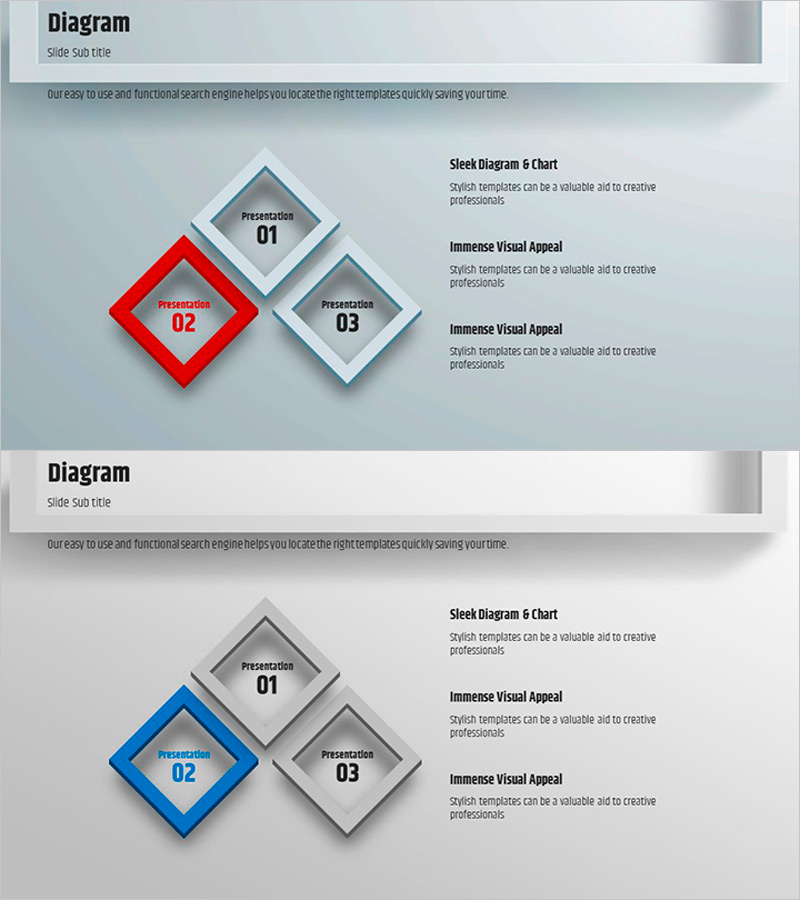 사각형 프레임 다이어그램 템플릿 – 제품 소개와 비전 제시
