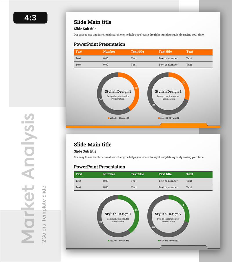 프레젠테이션을 위한 스타일리시한 디자인 슬라이드
