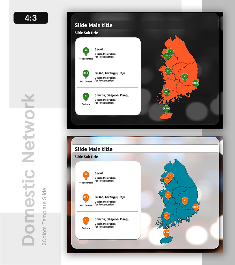 사업장 소개를 위한 지역 다이어그램 슬라이드