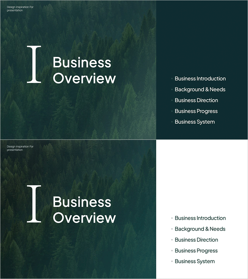 자연 테마 사업보고서 PPT 간지 – 비즈니스 개요