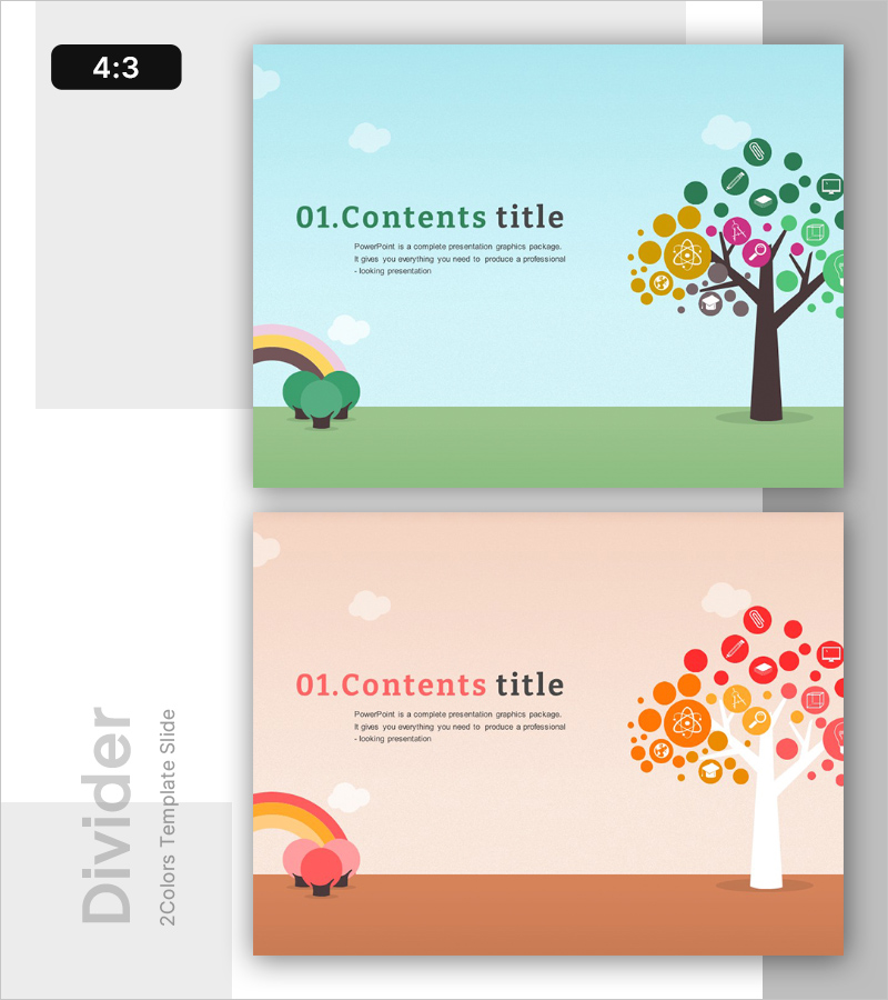 교육용 나무 일러스트 템플릿 – 간지 섹션